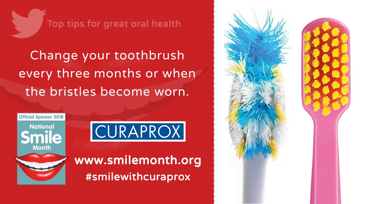 Worn-out #toothbrushes cannot clean your #teeth properly and may damage your gums. It is important to change your toothbrush every two to three months, or sooner if the filaments become worn. When bristles become splayed, they do not clean properly. #smilemonth