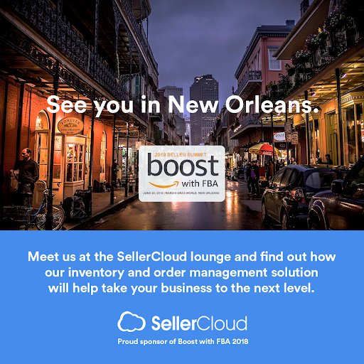 sellercloud's tweet photo. We are proud to be a sponsor at the #BoostwithFBA event this week.
Hope to see you there!
https://t.co/xMzvG2rXZL https://t.co/WoXH7Q5qAI