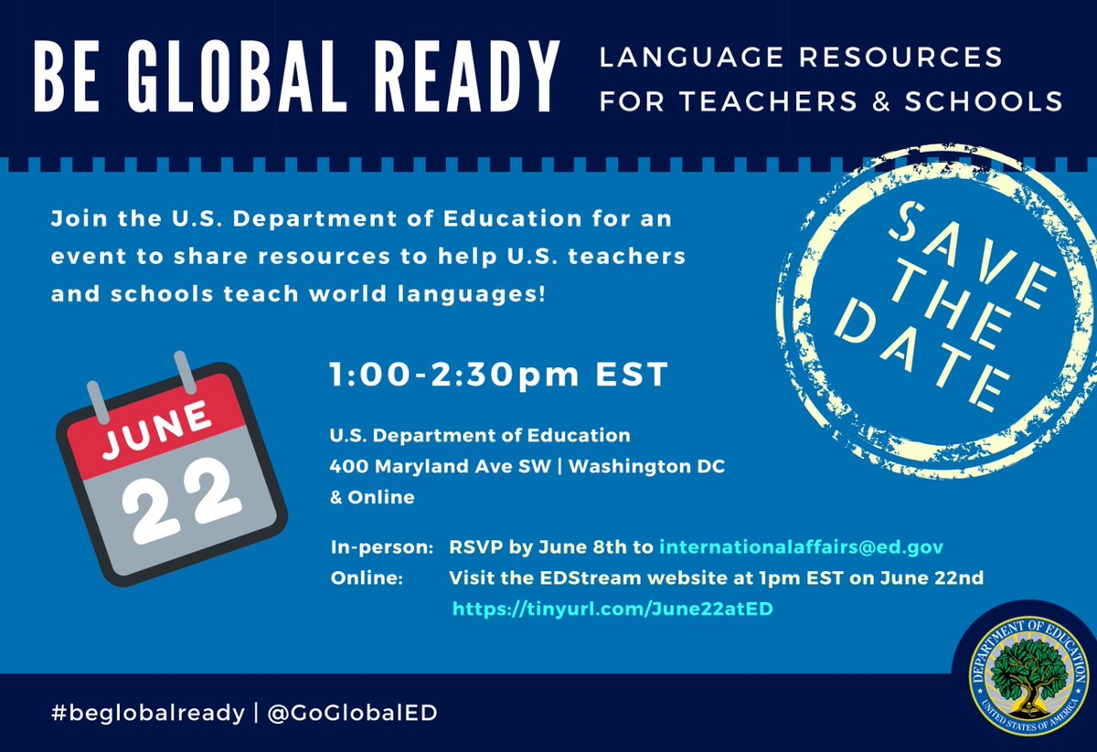 ACTFL (@actfl) on Twitter photo ACTFL's <a href="/MartyGAbbott/">Marty Abbott</a> will be among a host of great speakers at this DC event hosted by <a href="/usedgov/">U.S. Department of Education</a> on Friday, June 22. Attend the livestream: tinyurl.com/June22atED or RSVP for the in-person event: internationalaffairs@ed.gov <a href="/GoGlobalED/">GoGlobalED</a> #beglobalready <a href="/LeadWLanguages/">Lead with Languages</a> ACTFL's <a href="/MartyGAbbott/">Marty Abbott</a> will be among a host of great speakers at this DC event hosted by <a href="/usedgov/">U.S. Department of Education</a> on Friday, June 22. Attend the livestream: tinyurl.com/June22atED or RSVP for the in-person event: internationalaffairs@ed.gov <a href="/GoGlobalED/">GoGlobalED</a> #beglobalready <a href="/LeadWLanguages/">Lead with Languages</a>