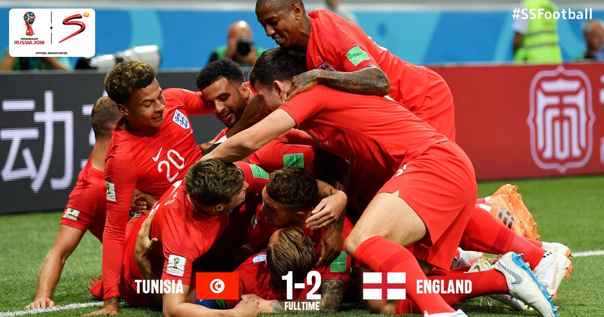 SuperSportTV's tweet photo. #TUNENG 🇹🇳🏴󠁧󠁢󠁥󠁮󠁧󠁿 - RESULT: 

Heartbreak for Tunisia as captain Harry Kane's injury-time winner earned England an important victory at the Volgograd Arena. 

#WorldCup #SSFootball https://t.co/A5KHKqhxuf