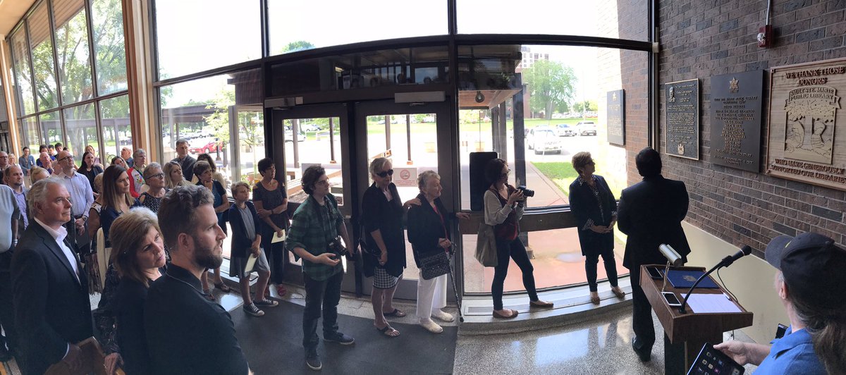 Dedication ceremony renaming Centennial Library in honour of former Mayor James L. McIntyre. @SSM_Library https://t.co/ZeRUItVnp3