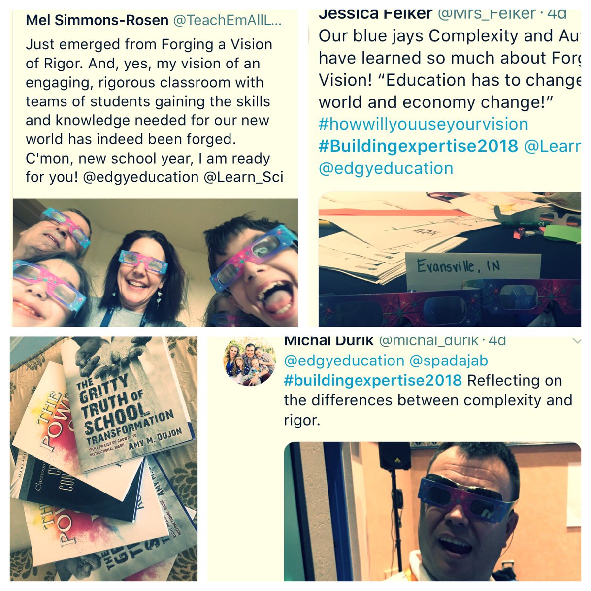 edgyeducation's tweet photo. #ThankYou #buildingexpertise2018 visionaries ! @Learn_Sci @spadajab & I are motivated by your partnership! You are all #winners!! Rigor tweet winners @Mrs_Overfield @michal_durik @Dinahgieske @jill_bankson @Mrs_Felker @TeachEmAIILWTHS message us to receive your autographed book! https://t.co/xYzn9lHphD