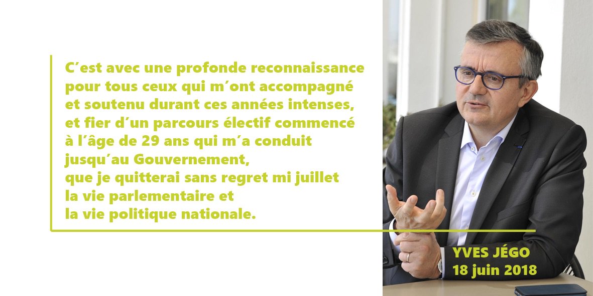 yvesjego's tweet photo. Le 15 juillet je quitterai la vie politique nationale et la vie parlementaire. https://t.co/Nqa0rbzzST