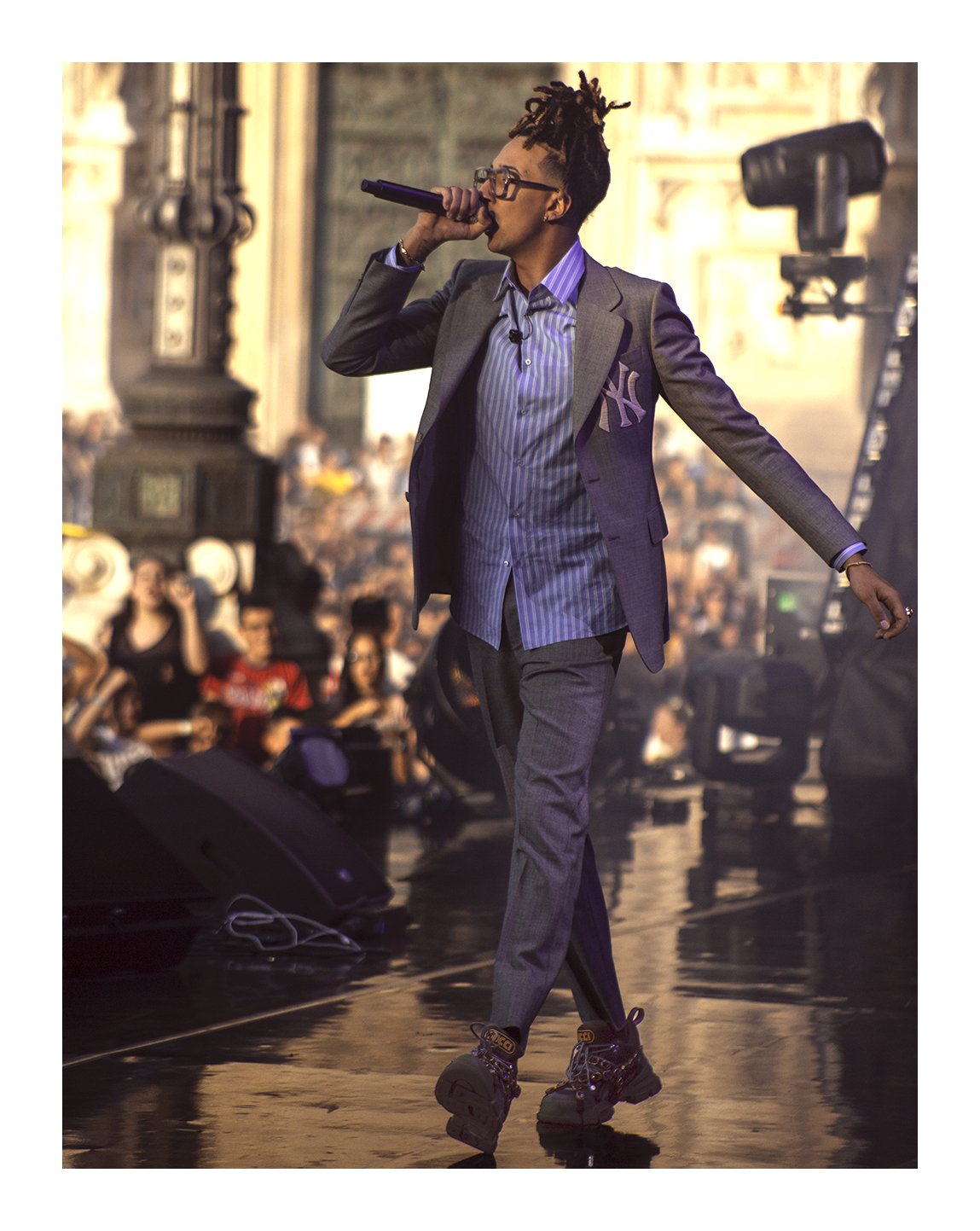 gucci on X: On stage at a live concert in Milan, Tunisian-Italian