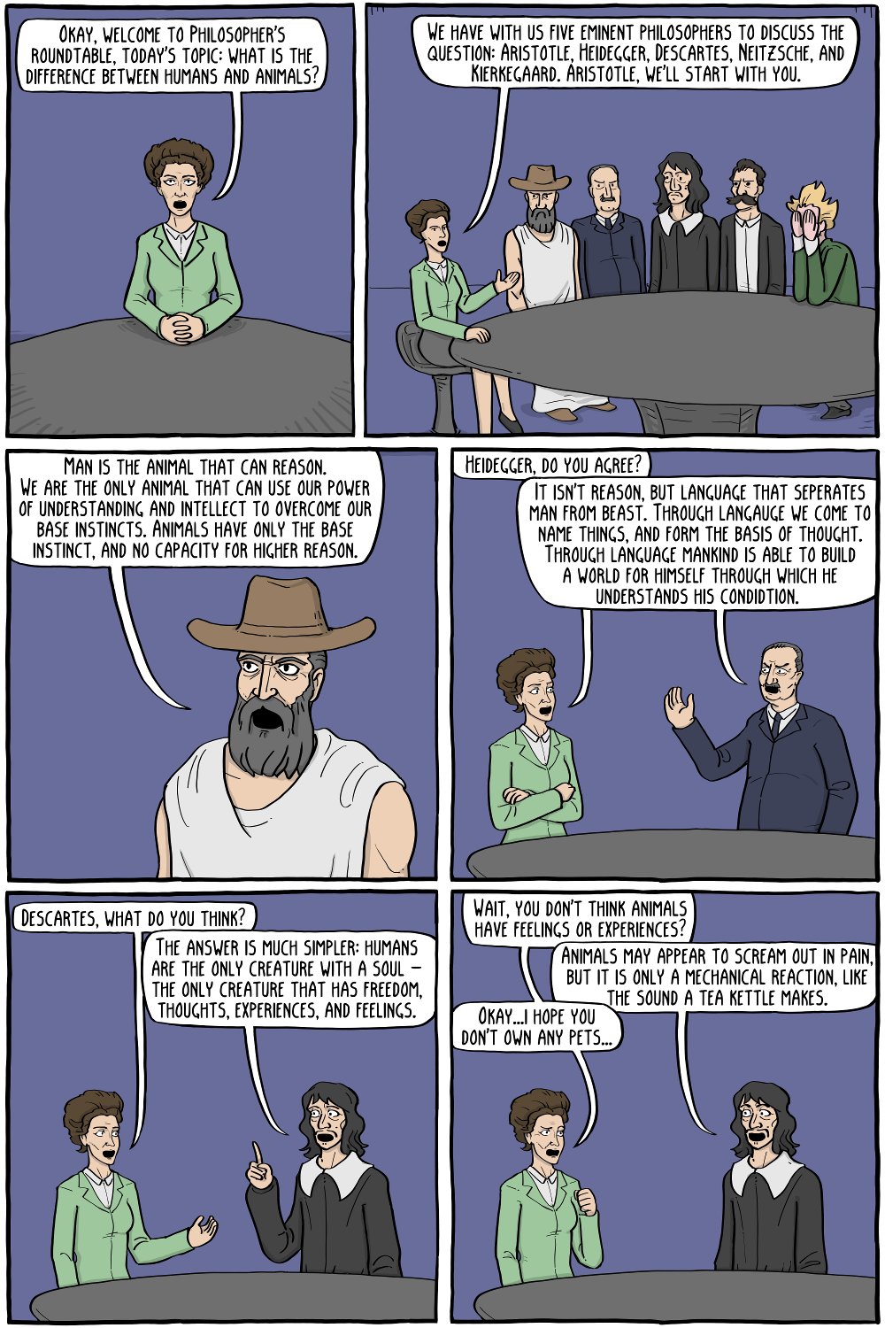 Existential Comics On Twitter Philosophy Roundtable Human Nature Https T Co Atycuefiyi