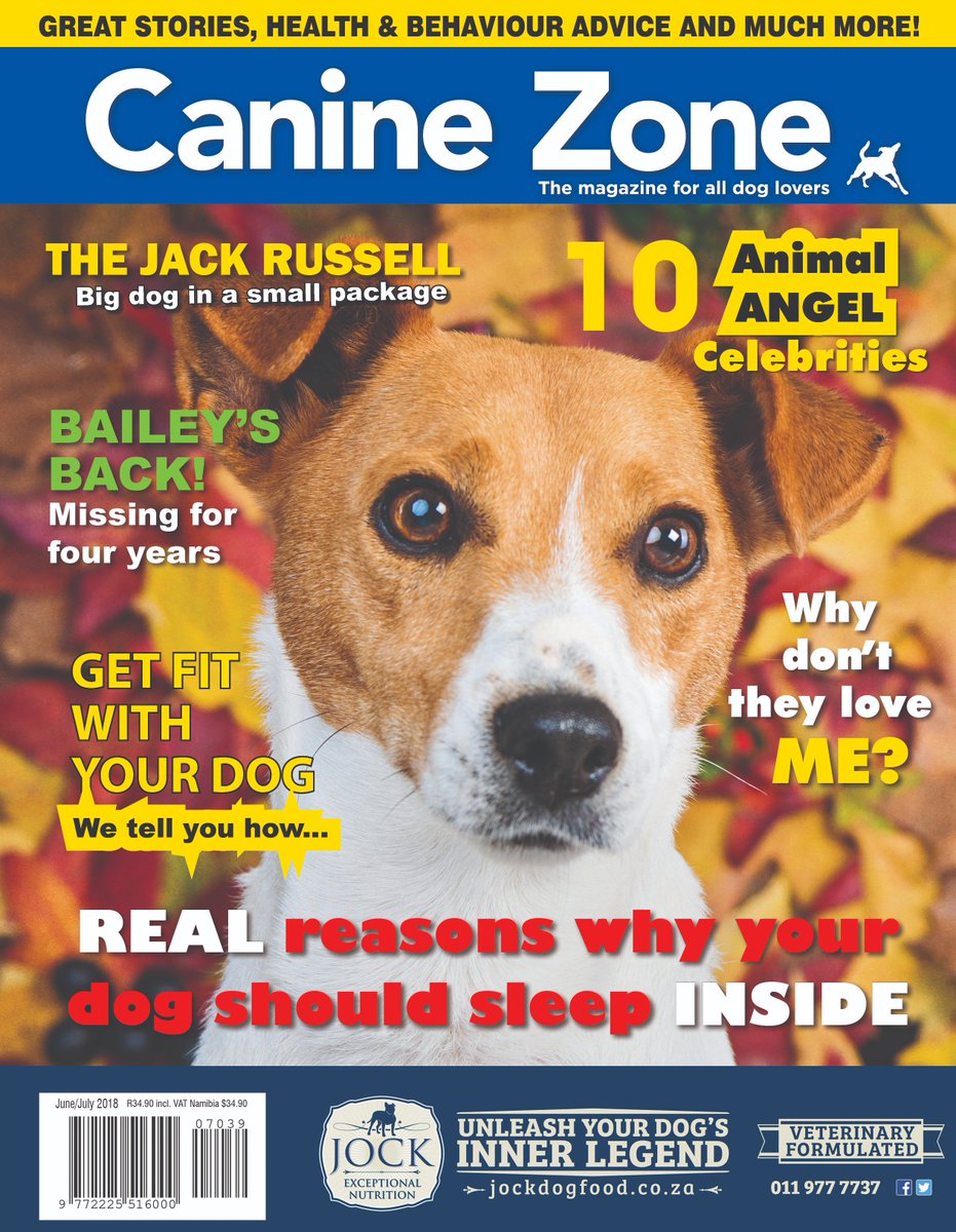 caninezonesa's tweet photo. The latest issue of CANINE ZONE MAGAZINE is NOW on shelves at @WOOLWORTHS_SA @PicknPay CNA, Spar and selected pet stores and vet clinics in South Africa. Visit https://t.co/ZrE5dN47PX for more information.#jackrussell #dogs #sadogs #dogmoms #PuppiesOfTwitter #Dogsoftiwtter https://t.co/e6wSi9k1Wh