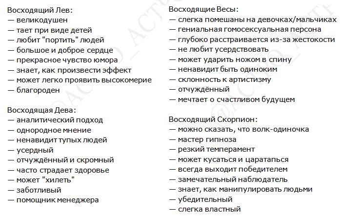 ACTPO_ACTPO's tweet photo. Рандомные факты о восходящих знаках https://t.co/pTDLOGJ6V9
