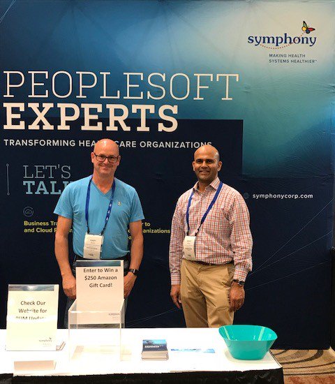Symphony_Corp's tweet photo. Symphony is excited to exhibit at the Healthcare Industry User Group Interact Conference. Stop by Booth 110 for a chance to win an Amazon gift card and learn how partnering with Symphony can improve your PeopleSoft system. #peoplesoft #makinghealthsystemshealthier #interact18 https://t.co/QfQueRkstF