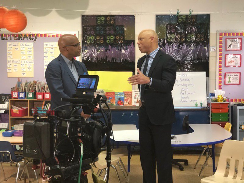 PHLschools's tweet photo. Did you see it?? Bethune School was featured on @NBCNews w/@RonAllenNBC :"African-American teachers push messages of affirmation, success at Philadelphia school" 

CLICK the link to WATCH the story: https://t.co/66roe46e42

#PHLed @BMECFellowship #ICYMI #PHILLY https://t.co/6mLllMXoAi