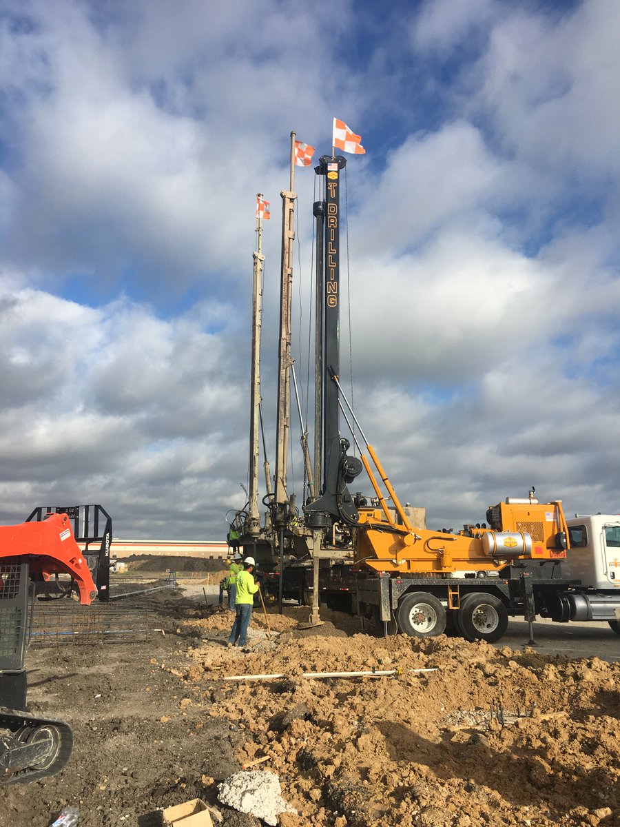 WesternLLC's tweet photo. Work on the new #transienthangar project at @McKinneyAirCtr is moving along nicely! Piers have been drilled and completed. https://t.co/DE1ABtMGgq #Aviationdevelopment #McKinney https://t.co/0KDI9VqjV6