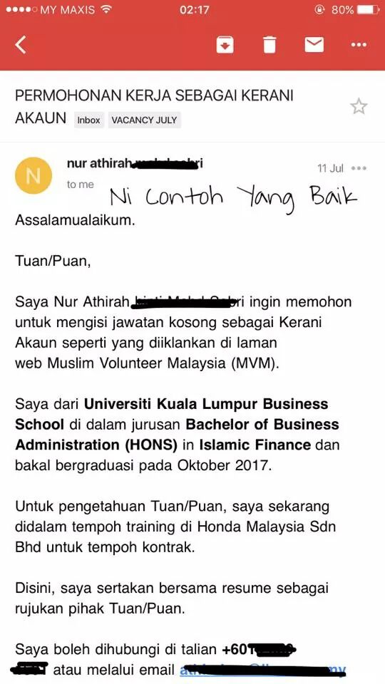 Contoh Nak Hantar Resume Melalui Email - Riset