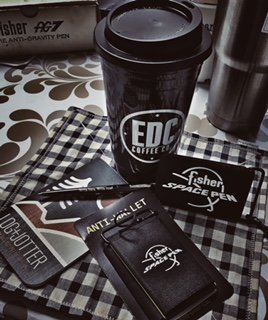 FisherPenCo's tweet photo. This Monday needs a little extra everything. Thanks to our friends at @antigearco @edccoffeeco @logandjotter and @franxhanx we are prepared. Take a minute and check them out. #fisherspacefriends #logandjotter #edccoffee #franxhanx #caffeinenow #antiwallets #writehere #writenow https://t.co/ZJPCUr6UCD