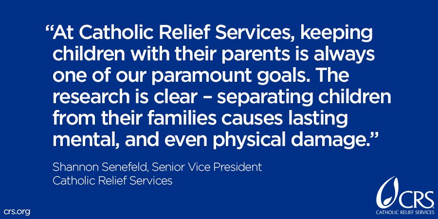 CatholicRelief's tweet photo. Why we feel it is imperative to keep children with their parents. 

#MigrationMonday #ShareJourney #ImmigrantChildren #FamilySeparation https://t.co/n1wTRp5Mqw