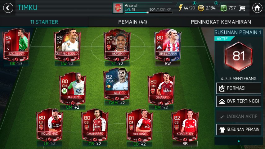 Fifa Mobile. New Squad. Back Line Arsenal Player. Just need another player to fill this team.