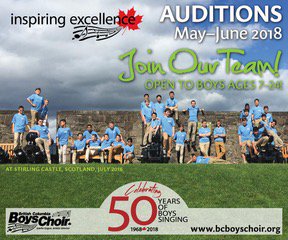 Auditions on June 20 for the @BCBoysChoir https://t.co/gpvI1X0azK