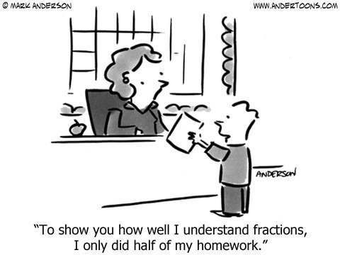 zearned's tweet image. Happy Monday! 🙃➗😃 #FractionFun