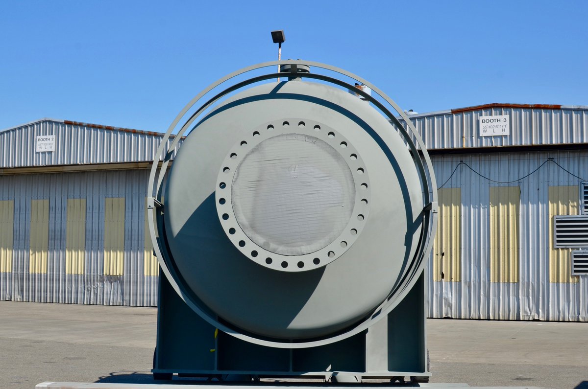 PSCoatings's tweet photo. Looking good! We had fun #blasting and #priming this sulfur-burning tank, one of several jobs we’ve had working on #tanks / #vessels recently. https://t.co/4XctsRf9aP