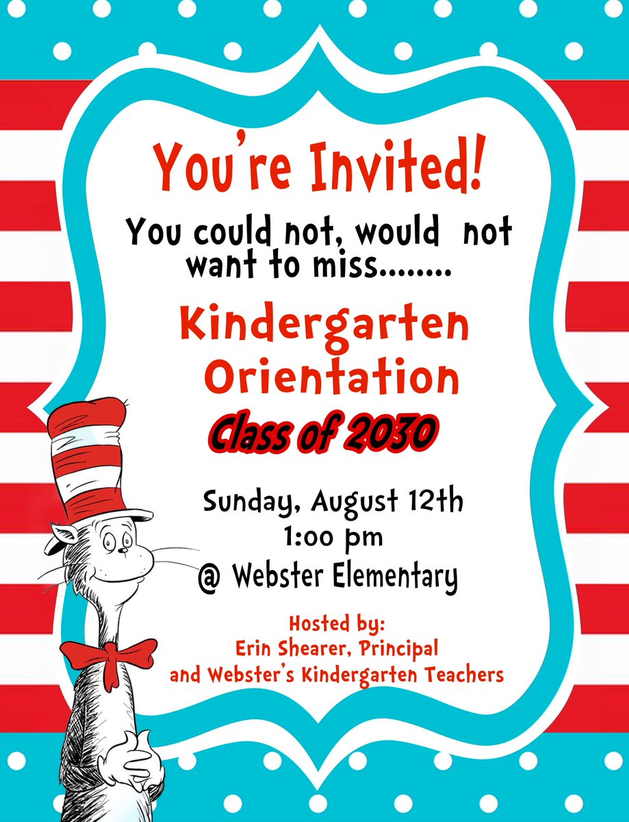 WEB_UCSD's tweet image. Kindergarten Orientation will be held on Sunday, August 12th, from 1:00 to 2:00 pm at Webster Elementary!  We hope you&apos;ll join us!  RSVP at SignUpGenius.com/go/20F0945A5AE…!
