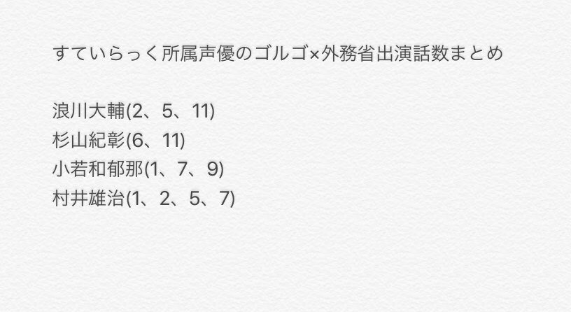 ゴルゴ 13 外務省アニメまとめ