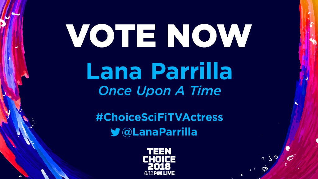LanaParrilla's tweet photo. TY to all the #EvilRegals for the #TeenChoice nomination &amp; for your amazing support all these years - this doesn't happen without you. Time is running out, so don't forget to keep at it! Just RT this or visit https://t.co/MiKG5XObII. Love you!  @lanaparrilla #ChoiceSciFiTVActress https://t.co/mWYAdxhQYW