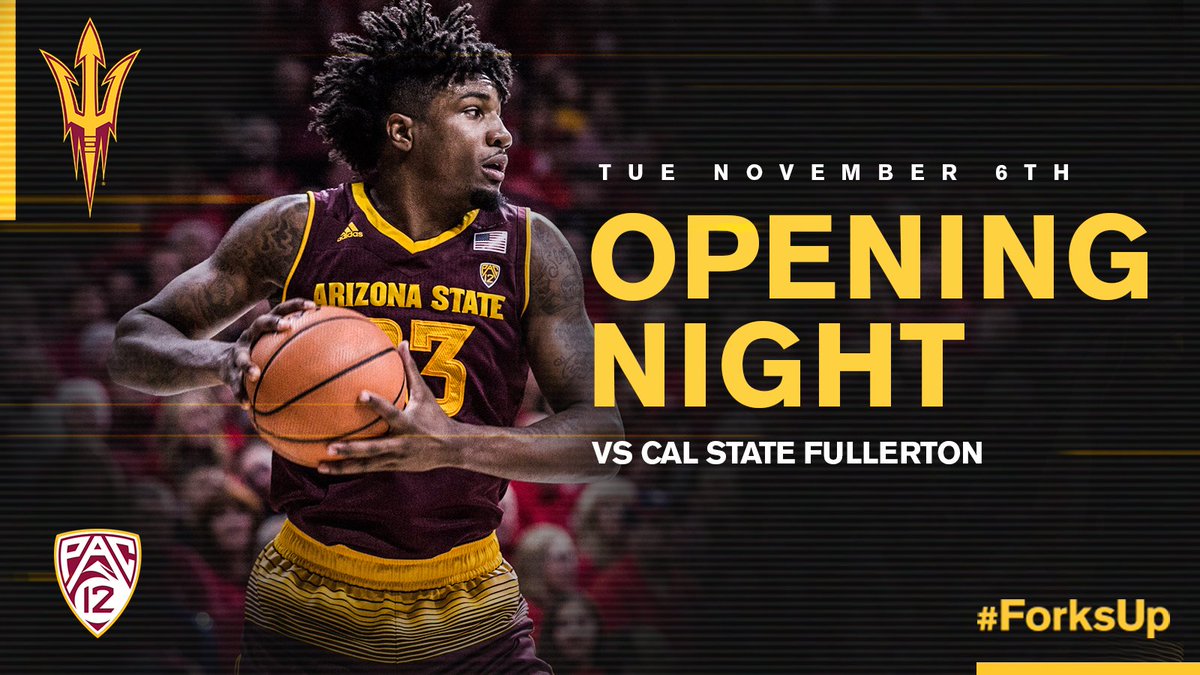 SunDevilHoops's tweet photo. Nov. 6 mark it down OPENING NIGHT when we host 2018 Big West Tournament Champion Cal State Fullerton to open the 2018-19 season https://t.co/FhQuSFppx4 @ASU @ASU_Alumni @Pac12Network @SunDevilTix @sundevilclub https://t.co/G1l3tnR5T1