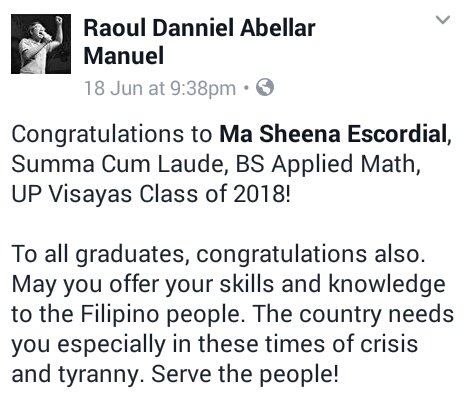 lesteryann's tweet photo. The two Summa Cum Laude of University of the Philippines Visayas, both from Applied Mathematics. What a feat! ❤
.
.
.
P.S. Proud classmate here 😂
.
.
#Sasablay #UPV #Miagao #CAS #DPSM #APPMATH https://t.co/Apz824OPpm