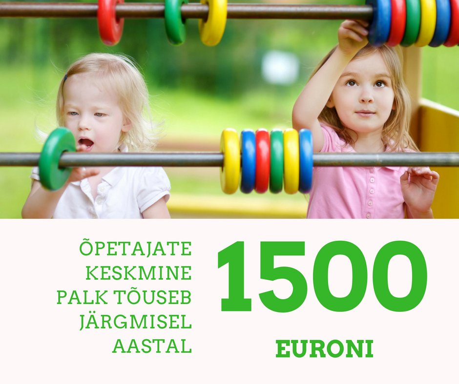 Õpetajad ootavad koolilt sama, mida teistelt tööandjatelt: karjäärivõimalusi, paindlikkust, head töökeskkonda ja panusele vastavat palka. Viimasest alustades saan öelda, et järgmisel aastal tõuseb õpetajate keskmine palk 1500 euroni!