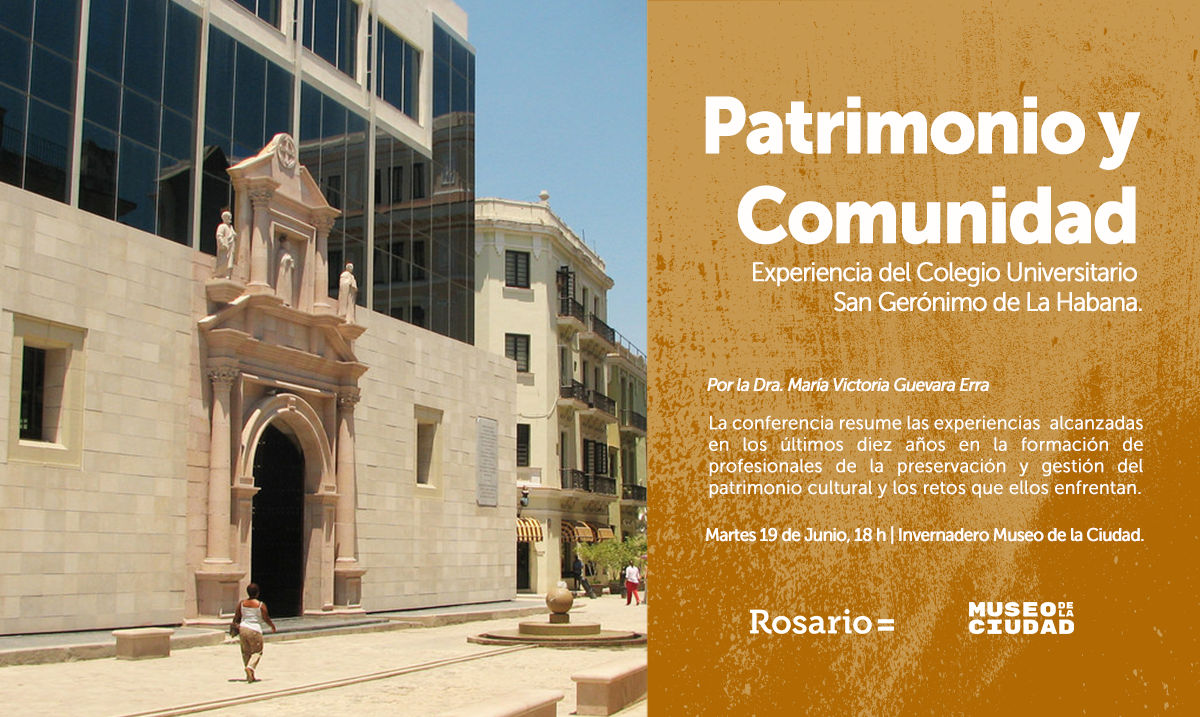 CulturaRosario's tweet photo. #Mañana 18 h @museodelaciudad
👉Charla [Patrimonio y Comunidad] a cargo de la Dra. María Victoria Guevara Erra
#Gratis #90vecesChe https://t.co/IwIyJiMV5L
