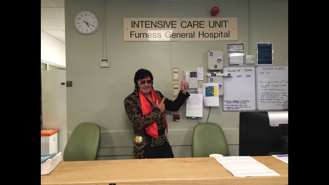 Elvis is in the building!!! Bringing some Memphis cheer FGH 😊😊😊