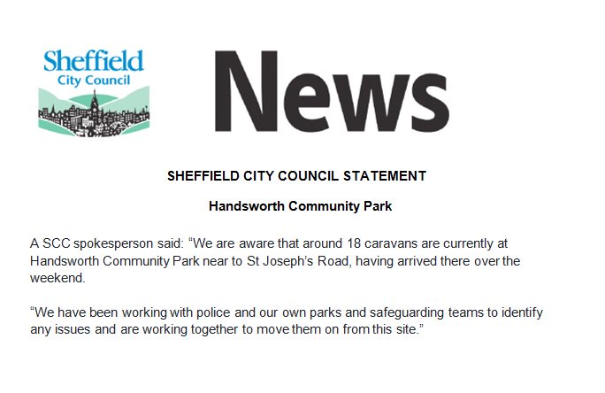 SheffCouncil's tweet photo. Handsworth Community Playing Fields travellers on site - we are aware of the issues and working with @syptweet and our @ParksSheffield team to resolve them. https://t.co/qdL4qVFdPA