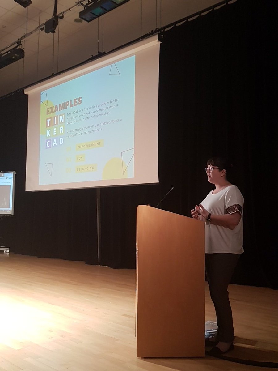 efteach's tweet photo. @CPDatFCA @BusheyAcadCPDL engaging boys in the curriculum from a design perspective including 3 key principles such as  empowerment and belonging. Well done Nat. Can't wait to try TINKERCAD! #BAFCAteachmeet https://t.co/Fcfa4bhnTQ