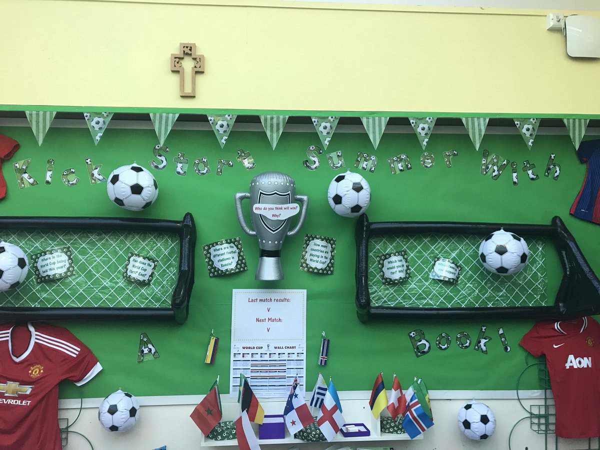 English_Martyrs's tweet photo. Kick Start Summer With A Book...our amazing new library display ⚽️ 🥅 #WeAreReading @lancsliteracy @LancsAssessment @tompalmerauthor https://t.co/juqtmnudaV
