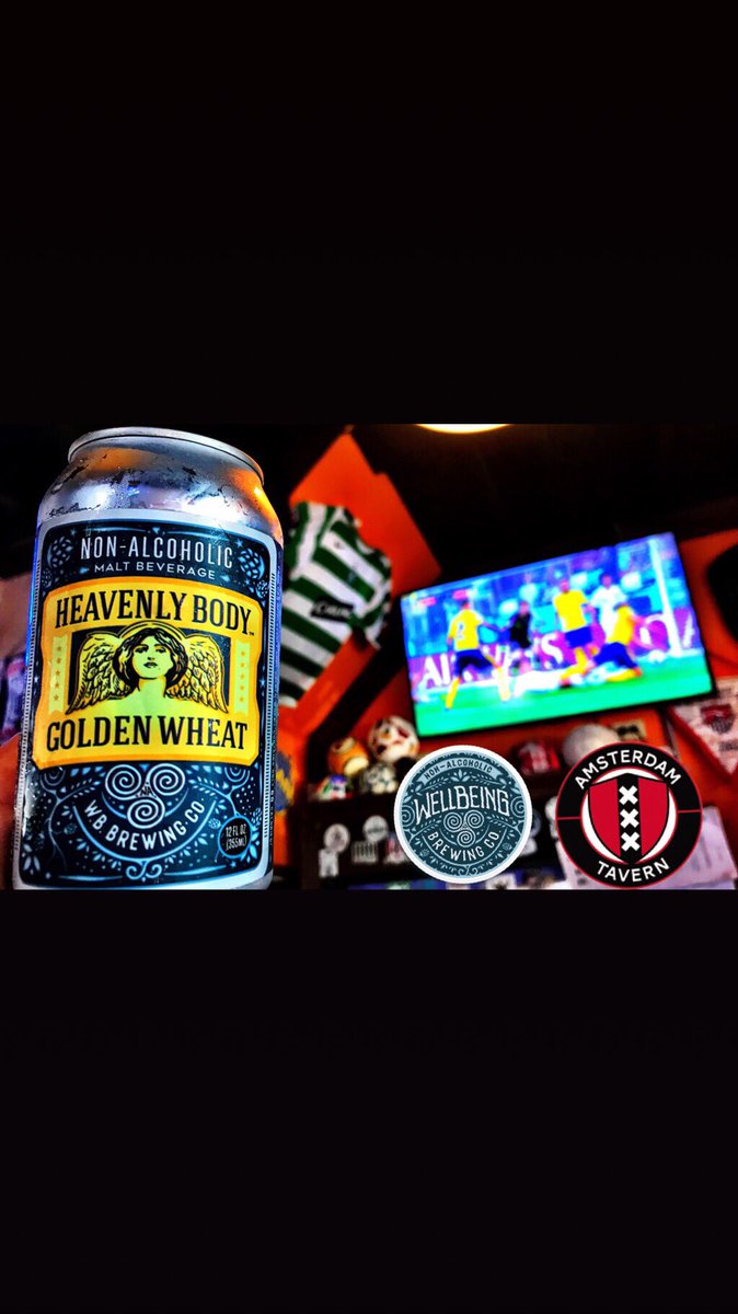 WellBeing_Brew's tweet photo. The Unofficial Official NA Craft Beer of Soccer now available @Amsterdamtavern. #WorldCup18 #healthybeer https://t.co/jV2NVds15M