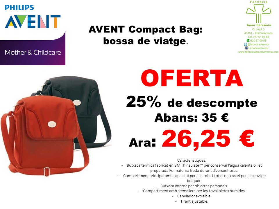 LaBoticadeAmor's tweet image. Ofertas del laboratori @PhilipsAvent_es : Discos de lactància de 30 unitats 2X1. Bossa de viatge #compactbag al 25% de dte. A @LaBoticadeAmor. #tufarmacia #oferta