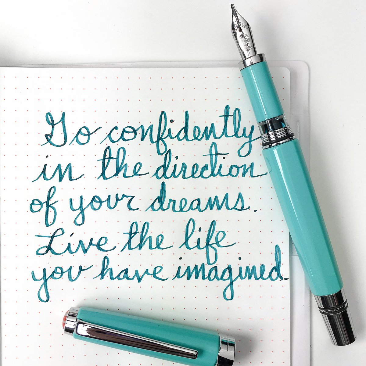 BcreativePhoto's tweet photo. My @gouletpens #MondayMatchupGiveaway  is the TWSBI Classic Turquoise inked with Robert Oster Tranquility. https://t.co/Ajg0njdq8k