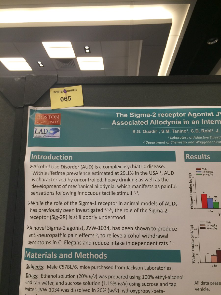 superrsema's tweet photo. catch me @ poster 65 tonight presenting my work on the #sigma2receptor and #allodynia! #RSA2018 https://t.co/ncI8wEXVat