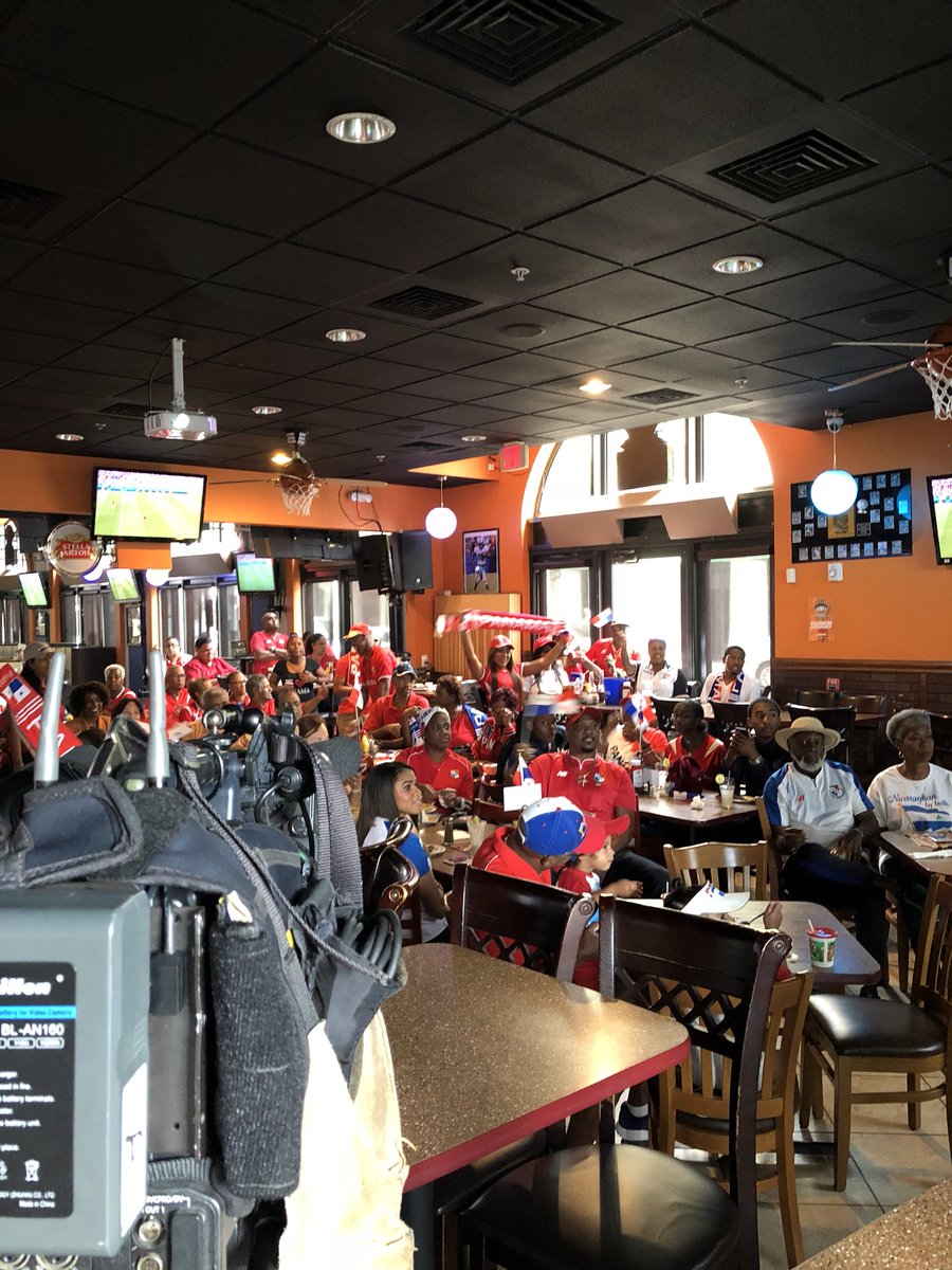 kaylinbailey_'s tweet photo. Another day of #WorldCup18 coverage. The Panamanian community in Miami does NOT disappoint! Join @nbc6 as we go live from Juana’s Latin sports grill #NBCIntern https://t.co/fLDCrtBRE4