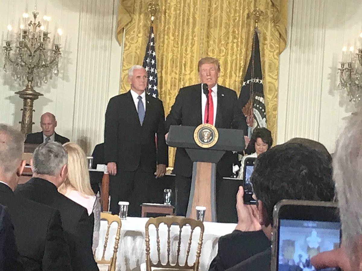 beyerdeloitte's tweet photo. At wh just announced space force by the president.  The 6th branch of dod now!!! https://t.co/liqLoji9oH