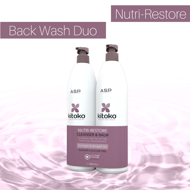 asphair's tweet photo. Are your clients in need of some hair TLC? 
Make sure you have the new #ASP #Kitoko Nutri-Restore Litre Duo set as part of your backwash to give them the most luxurious &amp; boosting backwash treatment! 
#affinageprofessional #aspkitoko #backwashtreatment #haircare #salonproducts https://t.co/5PAxkyb13K