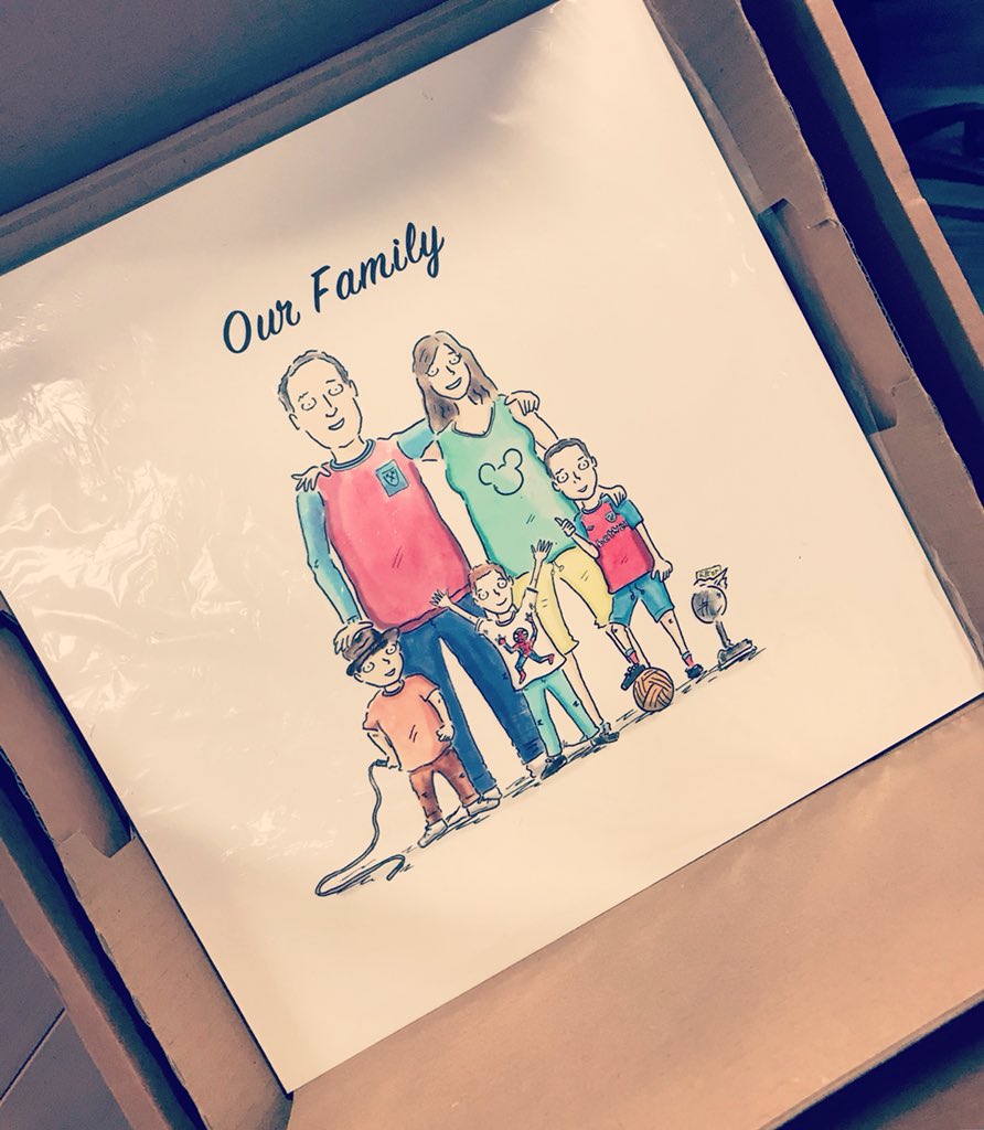 Really fun &amp; rewarding to make this Fathers day #familyscribbles, not least because I’m a #Hammers supporter myself;)! Thought I’d give ya a peak how mounted Scribble look all wrapped up ready for delivery x #FathersDay #fathersday2018 #family #WestHam