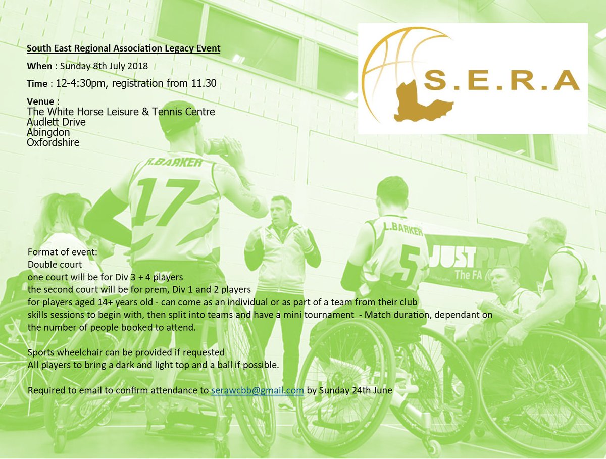 SERAWCBB's tweet photo. Please be aware we have changed the minimum age for players for the legacy event to 14. Please share with your contacts and anyone who is interested in attending. https://t.co/9j38NtI1el