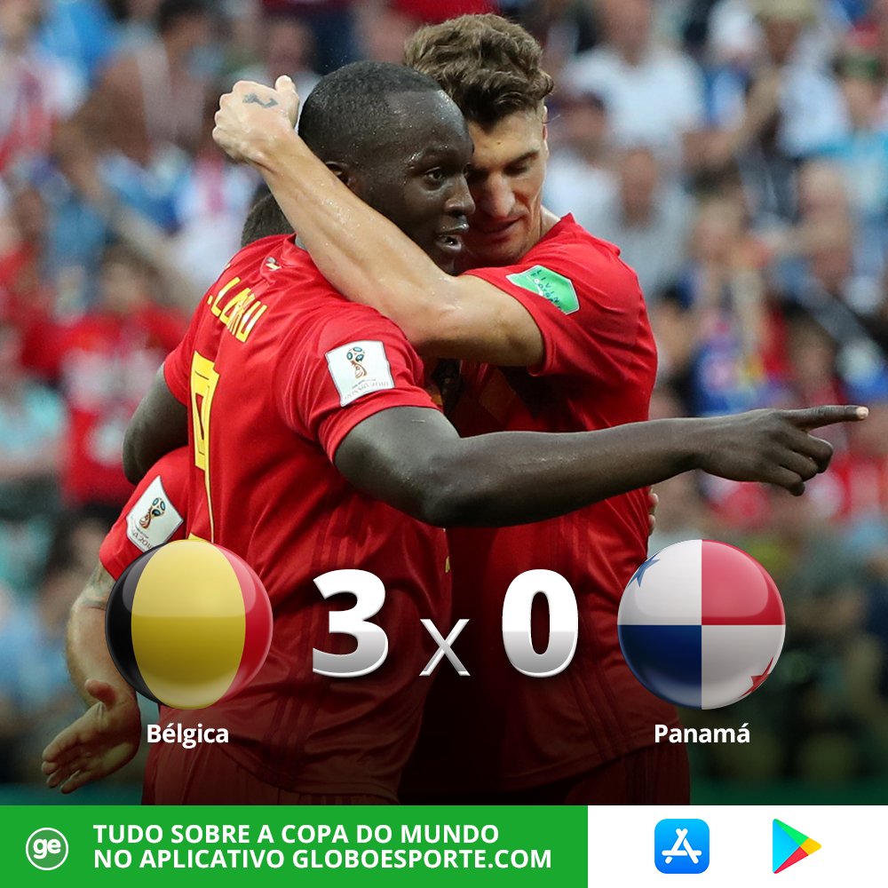 Bélgica se enrola no 1º tempo, mas deslancha na etapa final e vence Panamá por 3 a 0 com dois gols de Lukaku glo.bo/2JLutS9 #GloboNaCopa

Veja todos os jogos da Copa no aplicativo do GloboEsporte.com !
Android: goo.gl/jjLx5t 
IOS: apple.co/2sWskZu