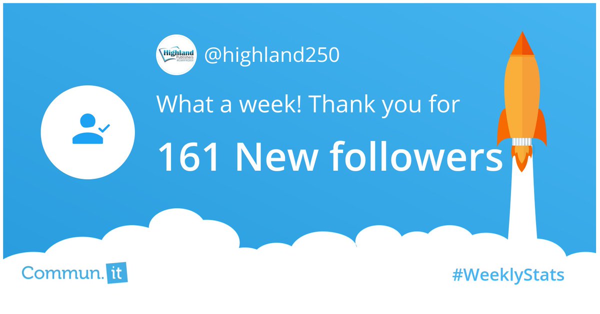 highland250's tweet photo. #MyWeeklyStats on Twitter: s <Highland publishers, We publish the Future.> 161 New Followers &amp; 28 Retweets #TopMembers #Thanks - 🚀Grow your followers with https://t.co/n0SChnDJNd https://t.co/Dho1CiWz44