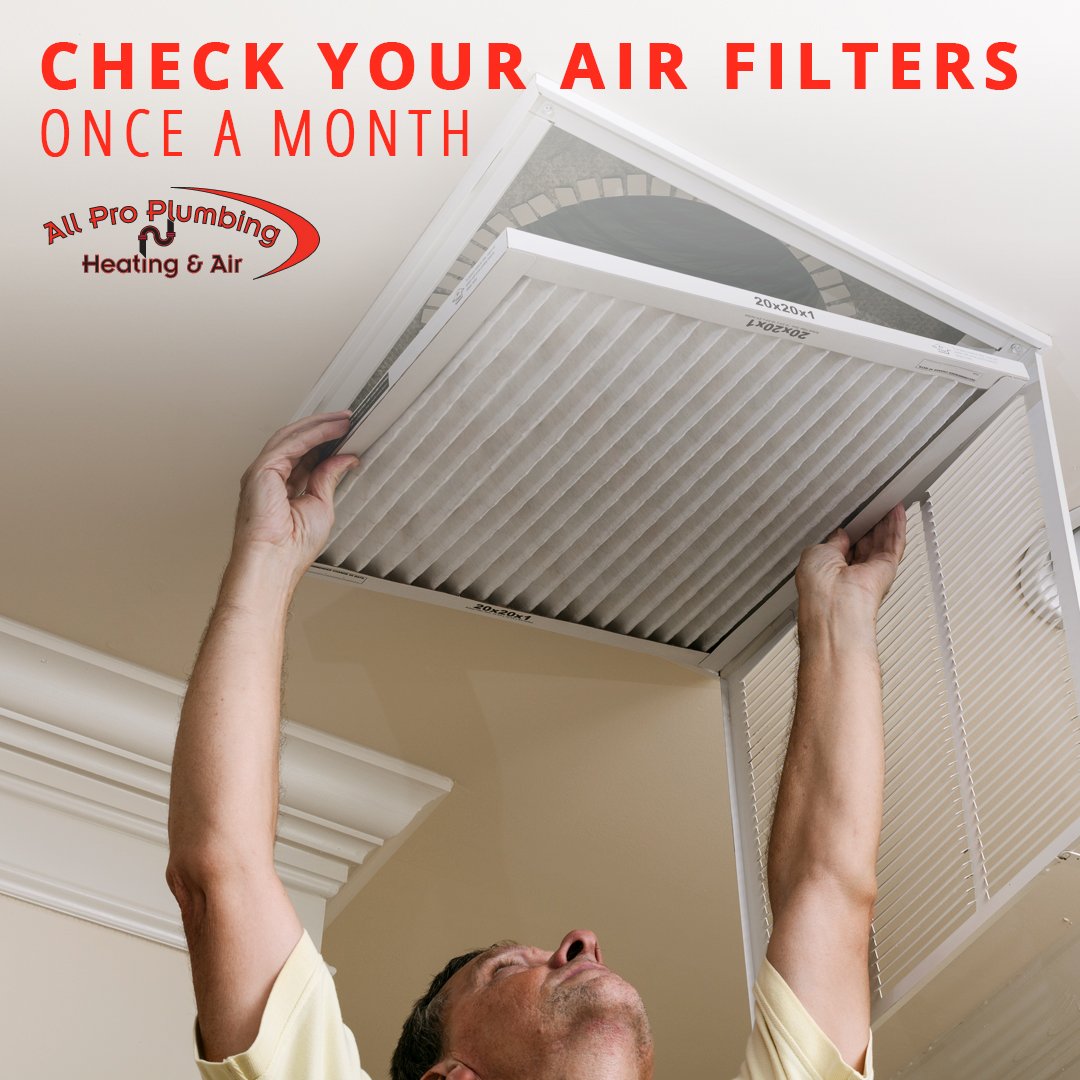 AllPro_Ks's tweet photo. Your air filter accumulates dirt, which blocks up its passageway and hinders the airflow of your system. 
#CallAPro #AllProPlumbing #Plumbing #Remodel #NewAdditions #HomeSweetHome #bathroom #InstallOfFame #Pipes #TradePerson https://t.co/9cQbNME6CT