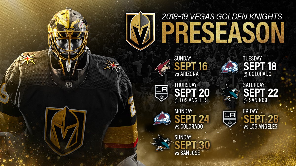 VGK Preseason schedule released MWC Sports Forum MWC Message Board