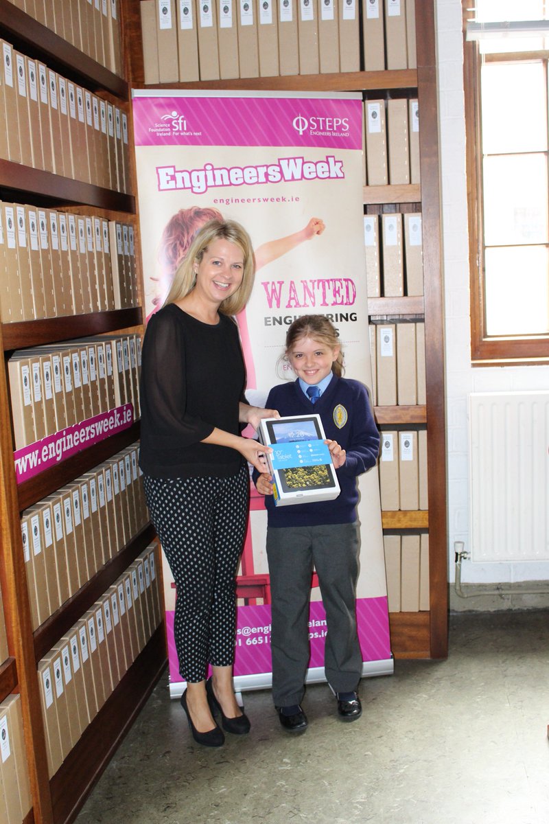 roseanneoleary's tweet photo. I was delighted to visit the Choir School today to present our #engweek18 competition winner with her winning tablet! Joya attended an event in @MarshsLibrary during Engineers Week 18. Thanks to the school for being so welcoming and promoting engineering! https://t.co/pb56wfj6Ql