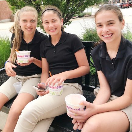 stselkhart's tweet photo. It's hot outside! Why not treat yourself to some fro-yo at @Urban_Swirl, and while you're there, check out the awesome ceiling tile our students painted to support St. Thomas! A special thanks to Addie, Teagan, & Meriella for designing & delivering the tile project! #STSAchieves https://t.co/vsWxLOPiVh