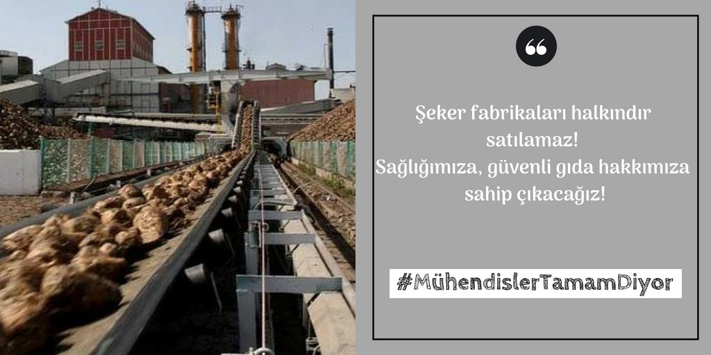 PoliteknikBilgi's tweet photo. Şeker fabrikaları halkındır satılamaz, halkın güvenli gıda hakkı yok edilemez diyen #MühendislerTamamDiyor https://t.co/IJd8NTWsNV