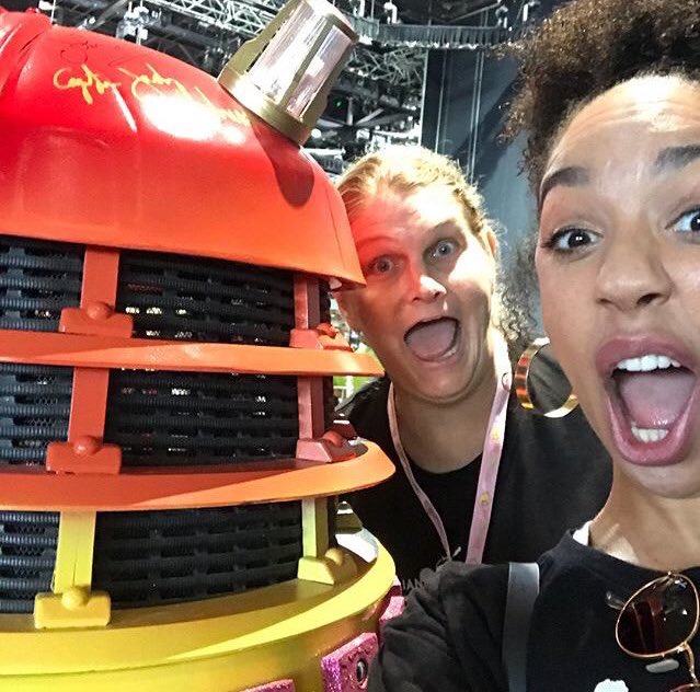 no cops at pride just pearl mackie and her lgbtq+ dalek.