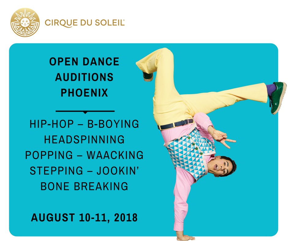 Phoenix, you're next!
We're coming to your city during <a href="/OfficialHHI/">Hip Hop International</a> in August.
Dreaming about running away with Cirque du Soleil? 
It's time to try your luck!

Sign in: cirk.me/2LMy4vV